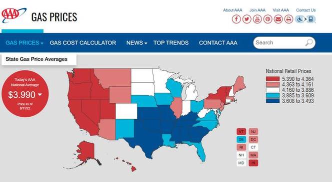 美国汽油价格降至每加仑3美元，创2021年以来最低水平