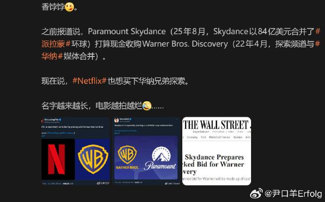 派拉蒙对华纳兄弟探索公司（WBD）发起敌意收购