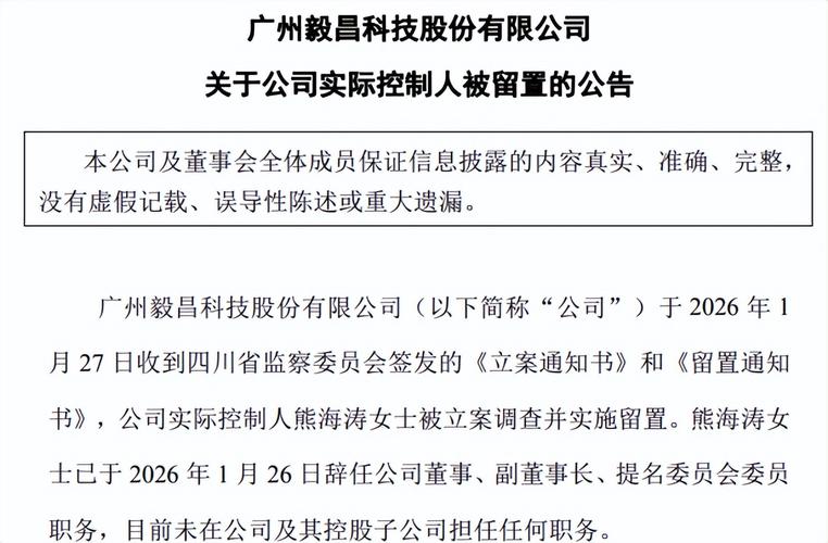 速达股份：公司实控人、董事长李锡元被留置