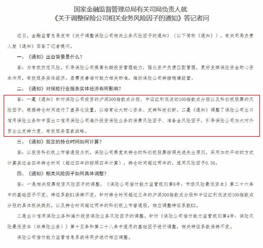保险板块大涨！风险因子再度下调，壮大“耐心资本”，险资入市进一步打开空间